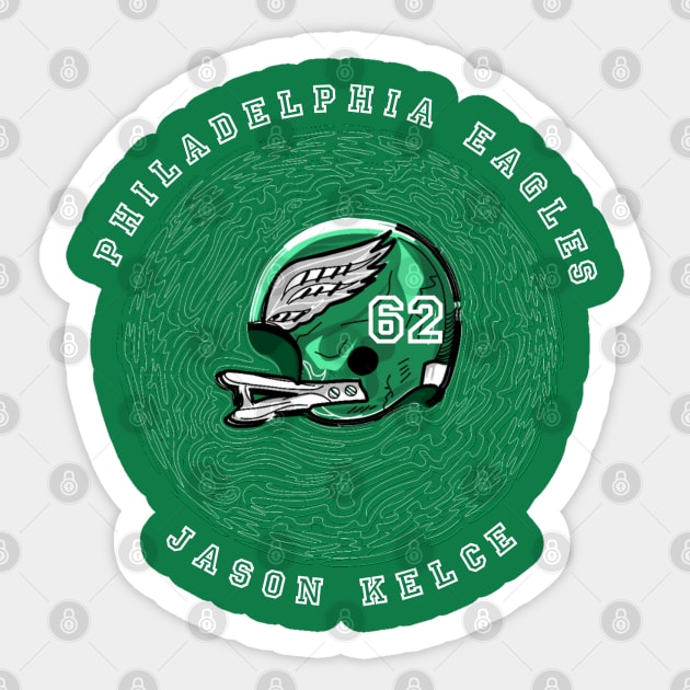 Jason Kelce Helmet 62 - Philadelphia eagles Sticker by Mic jr